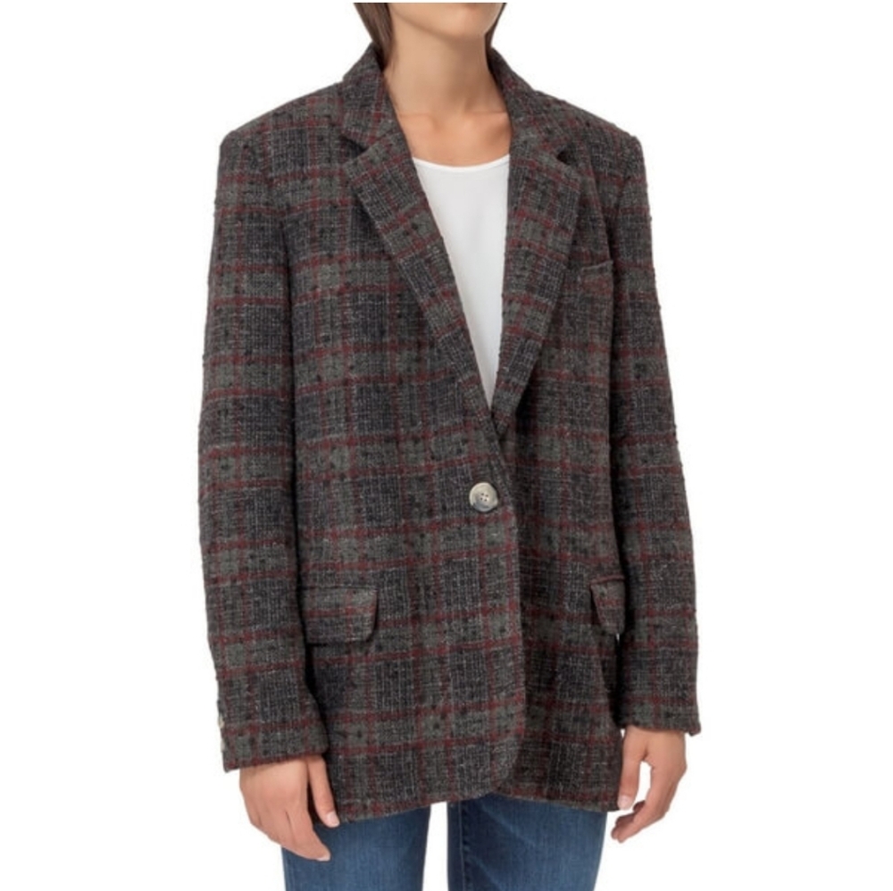 Etoile Isabel Marant Check Wool Blend Blazer Size 36